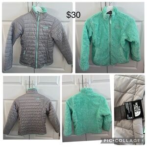 The North Face Girls Reversible Mossbud Jacket - Gray and Teal
